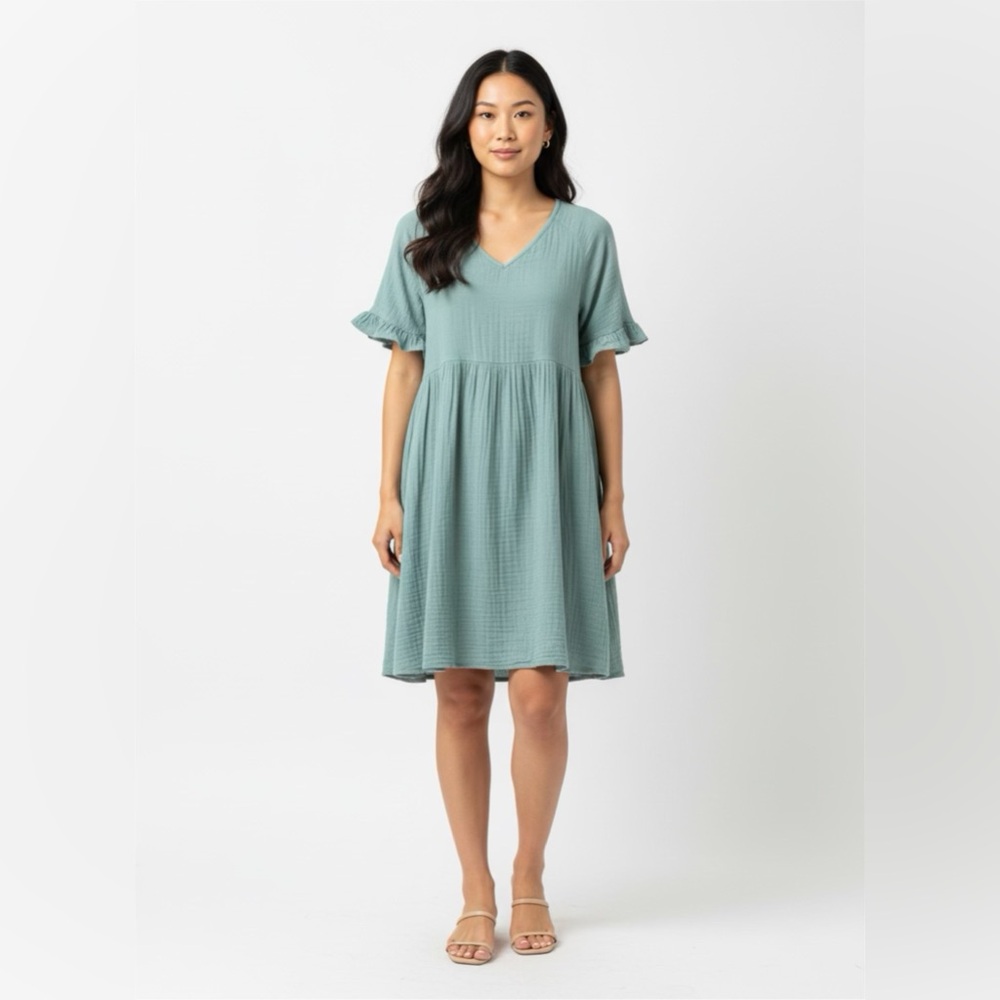 Madewell Teal Textured Dress